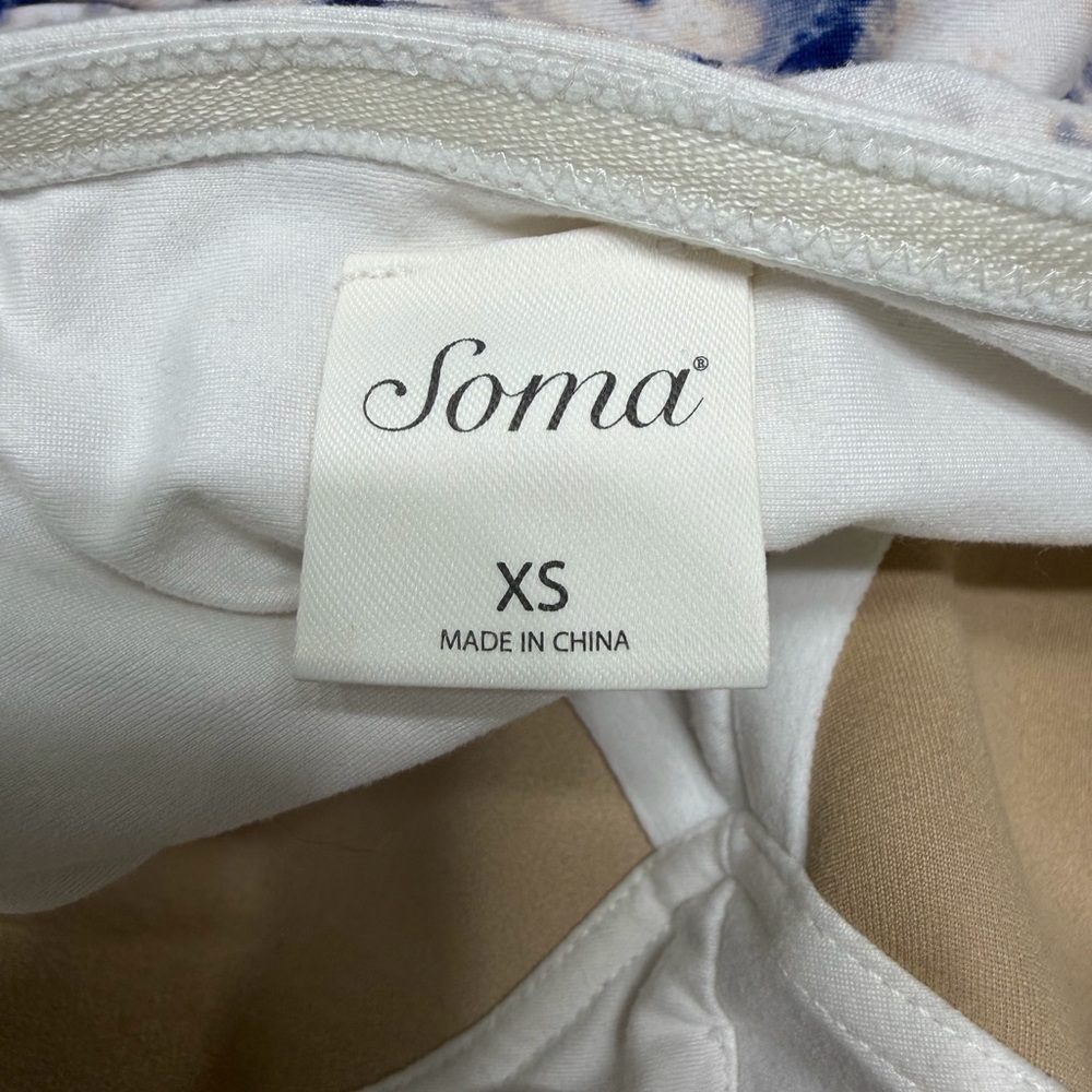 Soma Strapless Blue and White Dress - Picture 2 of 6